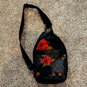 Black and red Coach purse